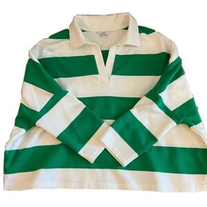 Green Striped Pull Over